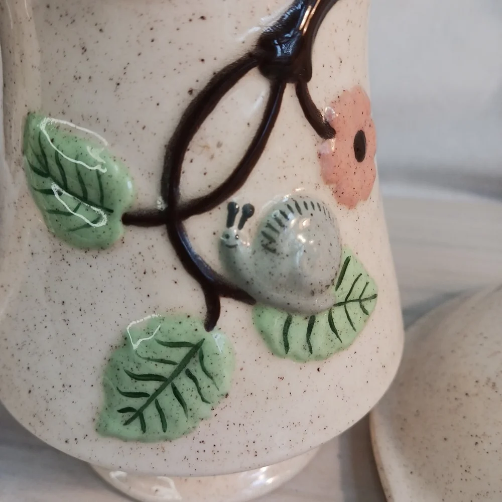 Vintage Butterfly Pitcher Set Ceramic Retro